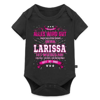 Tout ira bien parce que Larissa est là - Body à manches courtes Premium Bébé - noir - Devant