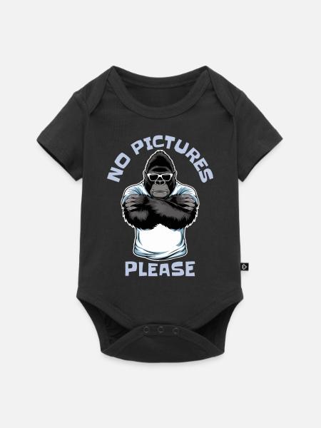 Keine Bilder bitte - Baby Premium Kurzarmbody - Schwarz