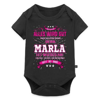 Alles wird gut denn Marla Ist da Outfit - Baby Premium Kurzarmbody - Schwarz - Vorne