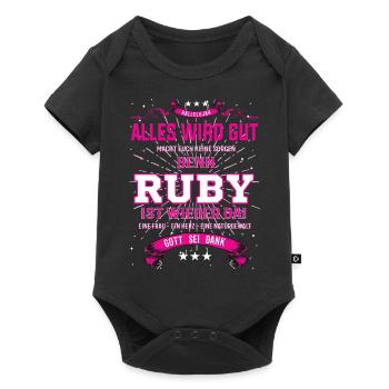 Alles wird gut denn Ruby Ist da Outfit - Baby Premium Kurzarmbody - Schwarz - Vorne