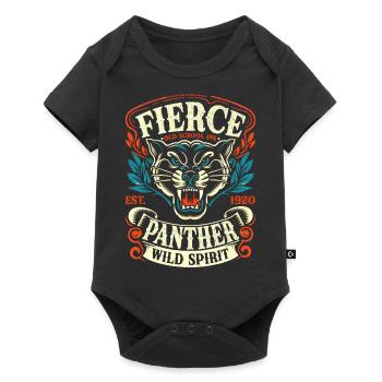 Fierce Panther Old School Tattoo Wild - Baby Premium short-sleeve bodysuit - black - Front