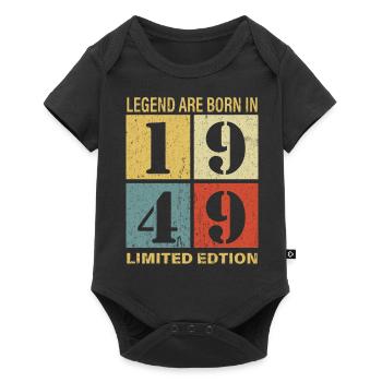 Original Kalender 1949 Vintage Geburtstag Rec - Baby Premium Kurzarmbody - Schwarz - Vorne