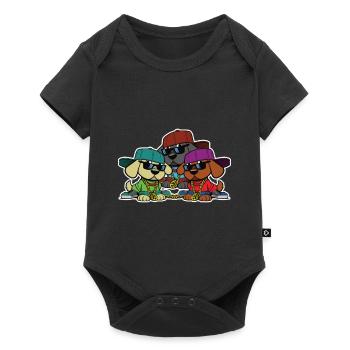 Dog Pack - Cool Street Dog Hip Hop Design - Baby Premium short-sleeve bodysuit - black - Front
