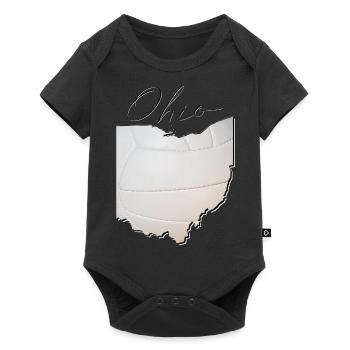 Ohio (États-Unis) | Vrai volley-ball | Script de carte - Body à manches courtes Premium Bébé - noir - Devant