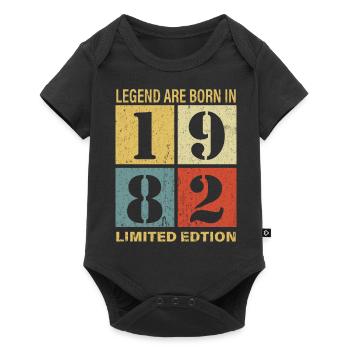 Original Kalender 1982 Vintage Geburtstag Rec - Baby Premium Kurzarmbody - Schwarz - Vorne