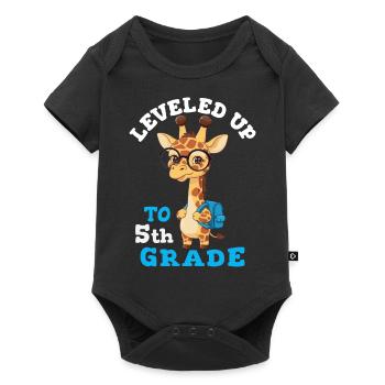 Leveled up to 5th grade - Funny Giraffe - Baby Premium short-sleeve bodysuit - black - Front