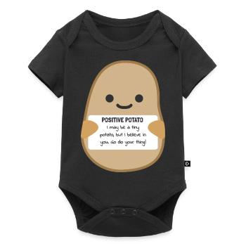 Positive Patate Joie de vivre Attitude face à la vie Joie - Body à manches courtes Premium Bébé - noir - Devant