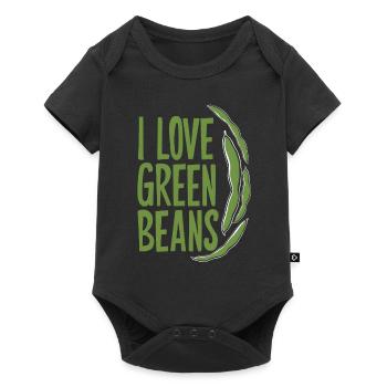 Grüne Bohnen - Baby Premium Kurzarmbody - Schwarz - Vorne