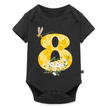 8e anniversaire abeille - Body à manches courtes Premium Bébé - noir - Devant