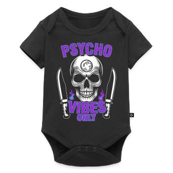 Psycho Vibes Only Skull Design Bold Purple & Black - Baby Premium short-sleeve bodysuit - black - Front