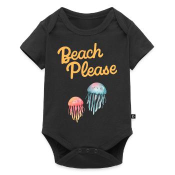 plage s’il vous plaît méduses - Body à manches courtes Premium Bébé - noir - Devant
