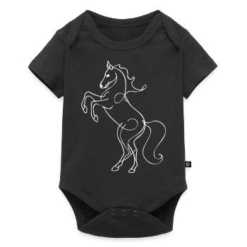 Fine-lined horse - elegance in strokes - Baby Premium short-sleeve bodysuit - black - Front