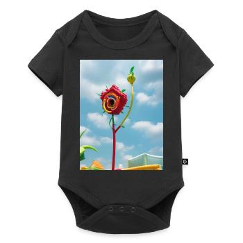 Vibrant 3D Rose in the - Baby Premium short-sleeve bodysuit - black - Front