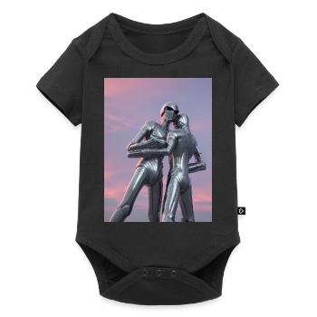Futuristische Liebesumarmung Futuristic Love - Baby Premium Kurzarmbody - Schwarz - Vorne