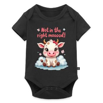 Cute sad Cow is not in the right mood - Baby Premium short-sleeve bodysuit - black - Front