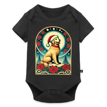 Christmas Golden Retriever - Baby Premium short-sleeve bodysuit - black - Front