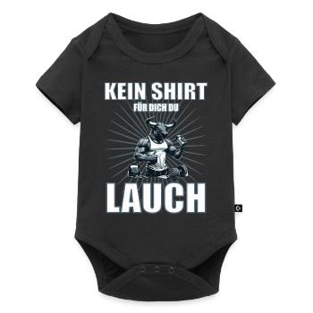 Funny Leek Design with Bodybuilder Bull - Baby Premium short-sleeve bodysuit - black - Front