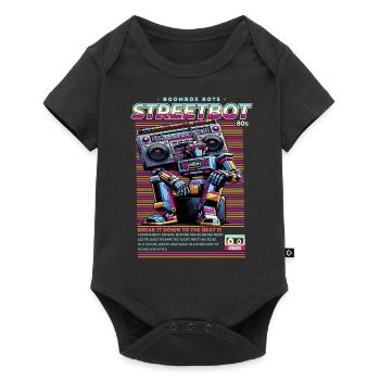 Roboter, Vintage - Baby Premium Kurzarmbody - Schwarz - Vorne