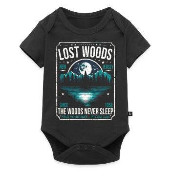 Lost Woods 1958 Rétro Halloween Lune & Scène du lac - Body à manches courtes Premium Bébé - noir - Devant