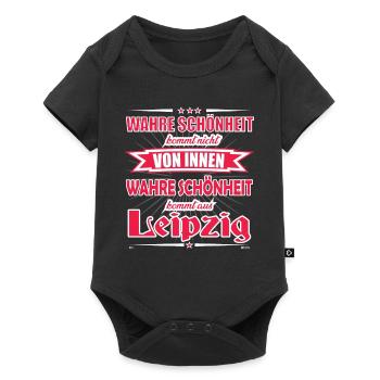 La vraie beauté vient de Leipzig Design - Body à manches courtes Premium Bébé - noir - Devant