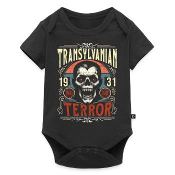 Transylvanie Terreur Vintage Squelette Dracula - Body à manches courtes Premium Bébé - noir - Devant