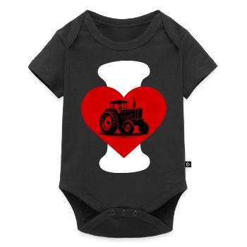 I love Traktor - Baby Premium Kurzarmbody - Schwarz - Vorne