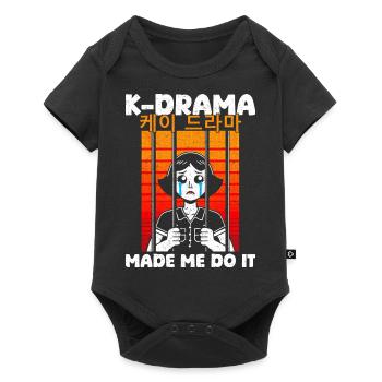 K-Drama m’a fait le faire Rétro Vintage Sarcastique Mème - Body à manches courtes Premium Bébé - noir - Devant