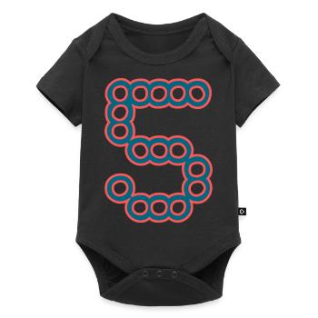 5. 5 JAHRE. 5-JÄHRIGES JUBILÄUM. 5-JÄHRIGES JUBILÄUM - Baby Premium Kurzarmbody - Schwarz - Vorne