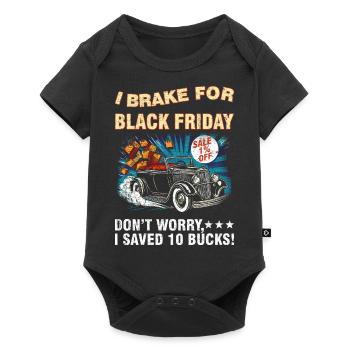 Je freine pour le Black Friday Funny Retro Sarcastic - Body à manches courtes Premium Bébé - noir - Devant
