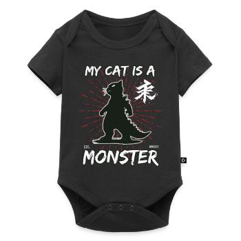 Chats Kaiju Design pour chats et fan de monstres - Body à manches courtes Premium Bébé - noir - Devant