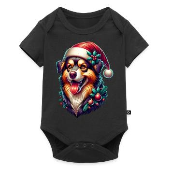Winter Dog Christmas Gift - Baby Premium short-sleeve bodysuit - black - Front