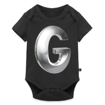 Chrome ,, G " Metallic - Baby Premium short-sleeve bodysuit - black - Front