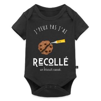 I can't I reklebte einen zerbrochenen Keks zurück - Humor - Baby Premium Kurzarmbody - Schwarz - Vorne