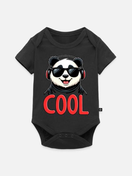 cooler Panda - Baby Premium Kurzarmbody - Schwarz