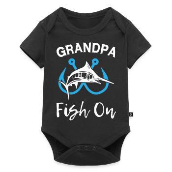 Grandpa Fish On Fishing - Baby Premium short-sleeve bodysuit - black - Front