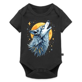 Heart Line Wolf - Moon Art - Baby Premium short-sleeve bodysuit - black - Front