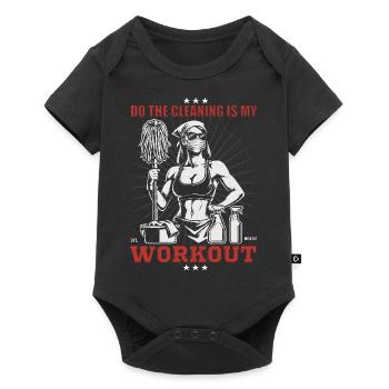 Cleaning Ladies Design - Cleaning is my workout - Baby Premium short-sleeve bodysuit - black - Front