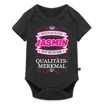 Qualitätsmerkmal Jasmin einfach Erstklassig - Baby Premium Kurzarmbody - Schwarz - Vorne