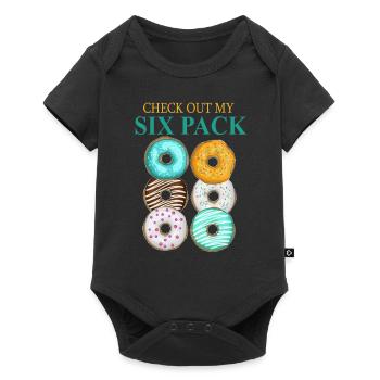 CHECK OUT MY SIX PACK - Baby Premium short-sleeve bodysuit - black - Front