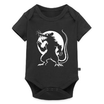 Gefährliche Ratte im Vollmond, Cooles Comic-Design - Baby Premium Kurzarmbody - Schwarz - Vorne