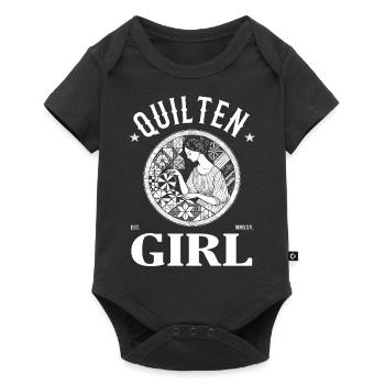 Quilting Girl - for women with the cool hobby - Baby Premium short-sleeve bodysuit - black - Front