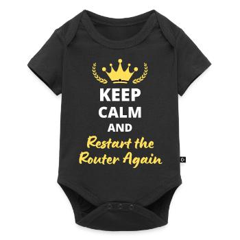 Keep Calm and Restart the Router Again - Body à manches courtes Premium Bébé - noir - Devant