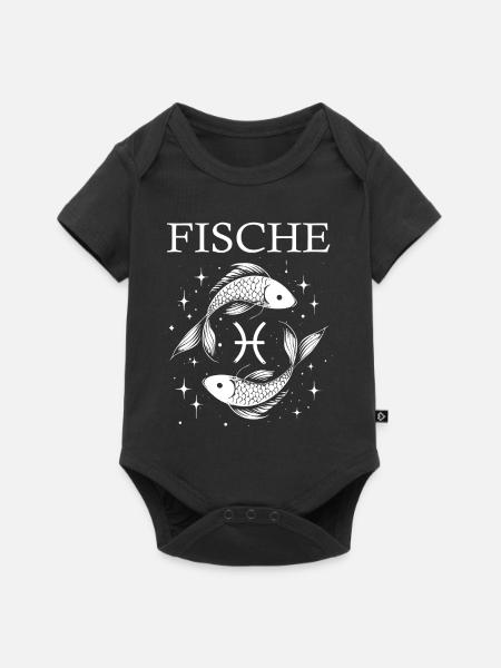 Sternzeichen Fische Design - Baby Premium Kurzarmbody - Schwarz