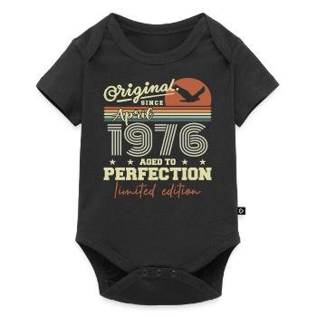 April 1976 Gift | 49th Anniversary April 1976 - Baby Premium short-sleeve bodysuit - black - Front
