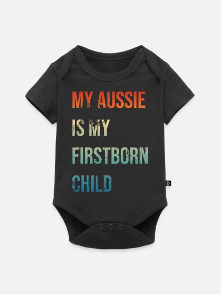 Aussie Firstborn - Baby Premium Kurzarmbody - Schwarz