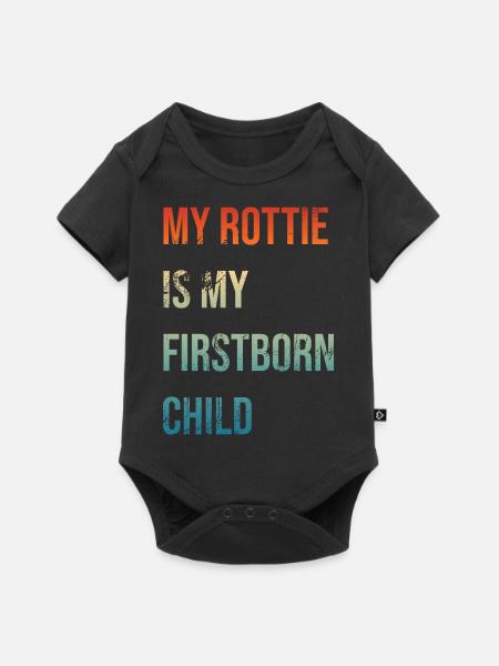 Rottie Firstborn - Baby Premium Kurzarmbody - Schwarz