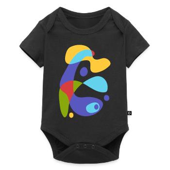 Créature abstraite vintage - Body à manches courtes Premium Bébé - noir - Devant