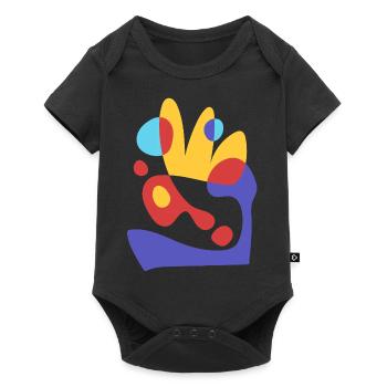abstract tropical beeze - bauhaus style - Baby Premium short-sleeve bodysuit - black - Front
