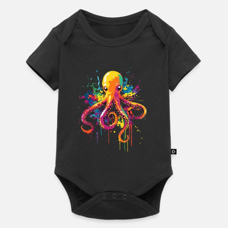 Pieuvre Pieuvre Pieuvre Pop Art Couleur Colorée - Body à manches courtes Premium Bébé - noir