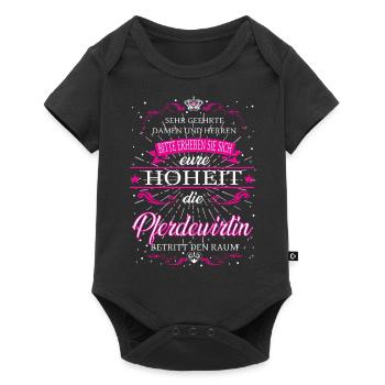 Eure Hoheit die Pferdewirtin betritt den Raum - Baby Premium Kurzarmbody - Schwarz - Vorne